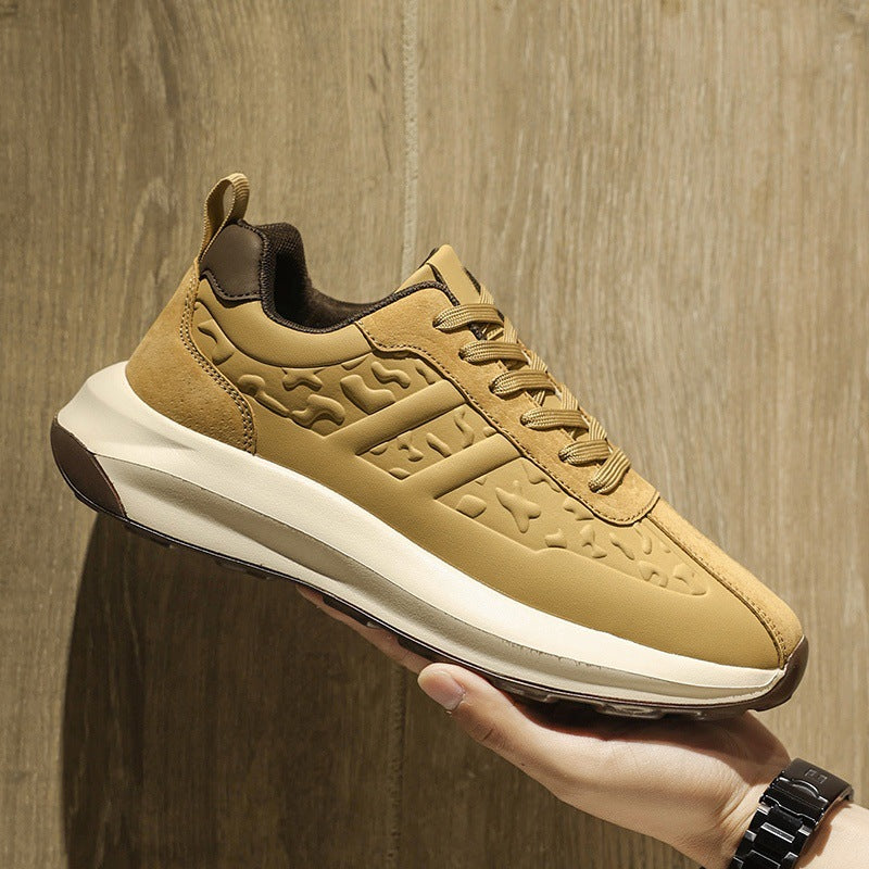 Men's Shoes Cross-Border New Leather Trendy Shoes Men's Fashion Casual Outdoor Running Shoes Men's Sports Shoes Dad Shoes