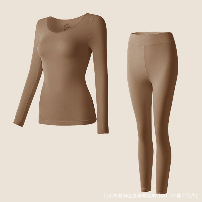Skin Beauty Clothes Ultra-thin Long-sleeved Fleshy Mask Muscle Base Clothes Women's Base Shirt Autumn and Winter Low Collar Invisible Inner Wear Autumn Clothes