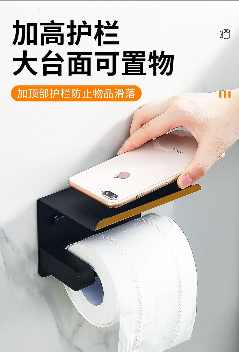 Stainless Steel Paper Towel Holder Without Punching Bathroom Toilet Paper Shelf Storage Rack Toilet Paper Towel Box Roll Paper Holder