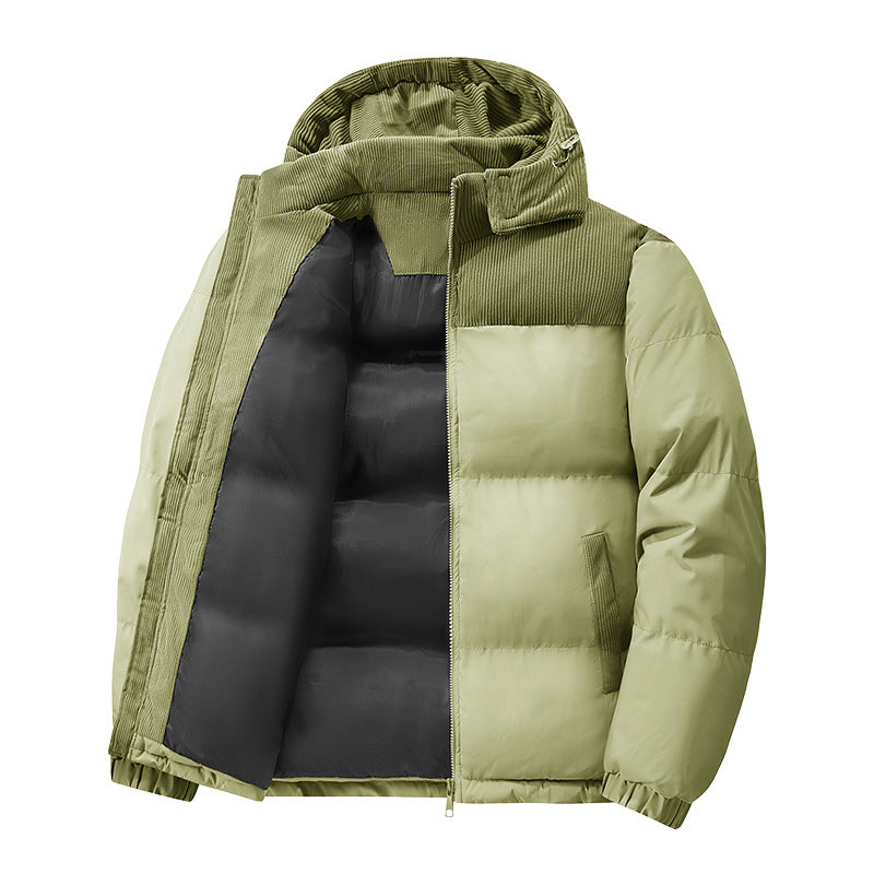 Popular European Size Cross-Border Hooded Cotton Jacket for Men and Women in Winter, Windproof and Velvet Thickened Cotton Jacket for Couples, Thickened High-Quality Cotton