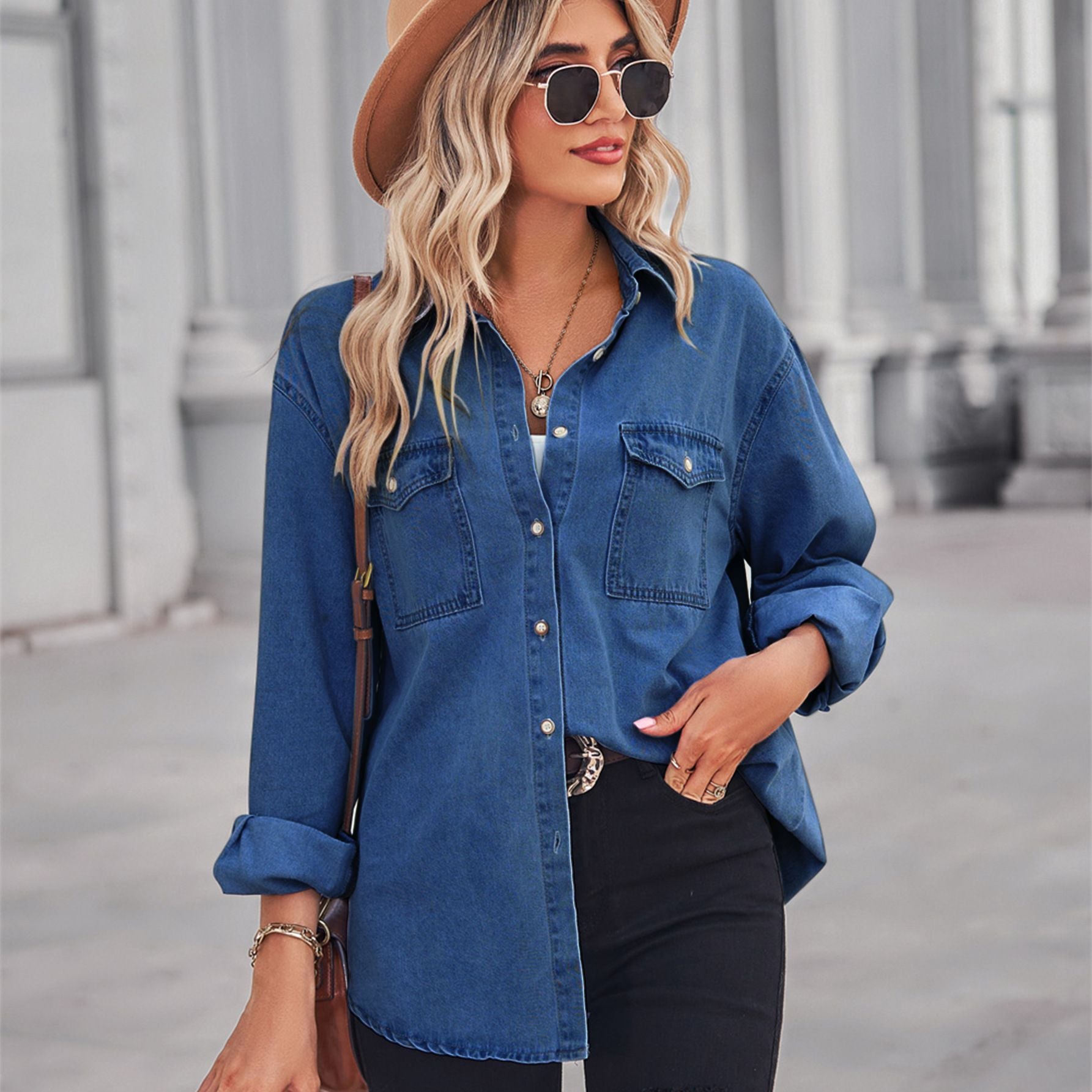 European and American Large Size Denim Shirt Jacket for Women Spring, Autumn and Winter New Design Niche Tops Loose Layered Shirts