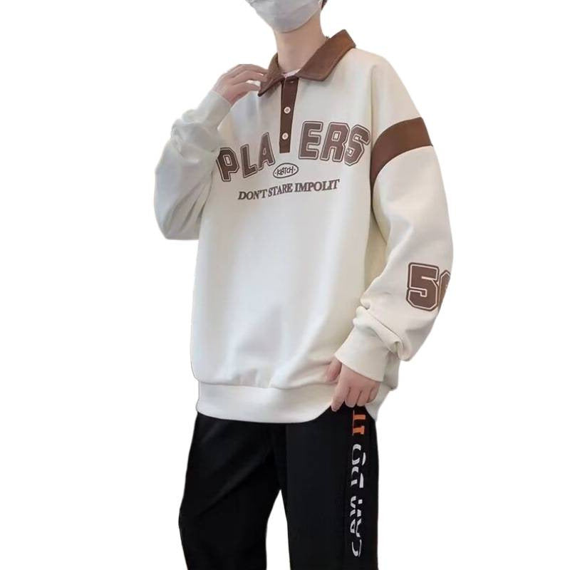 Trendy and Stylish Thin Sweatshirt with an Artistic and Simple Harajuku Japanese Style, Versatile New Popular Lazy Style