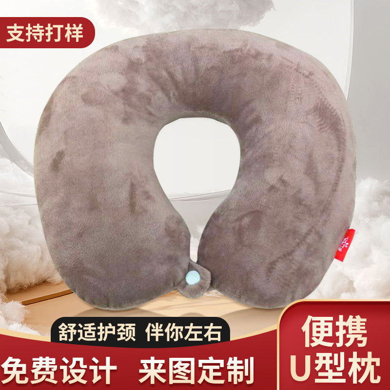2025 New Cross-Border U-Shaped Pillow Portable Pp Cotton Office Nap Cervical Pillow Car High-Speed Rail Neck Pillow Wholesale