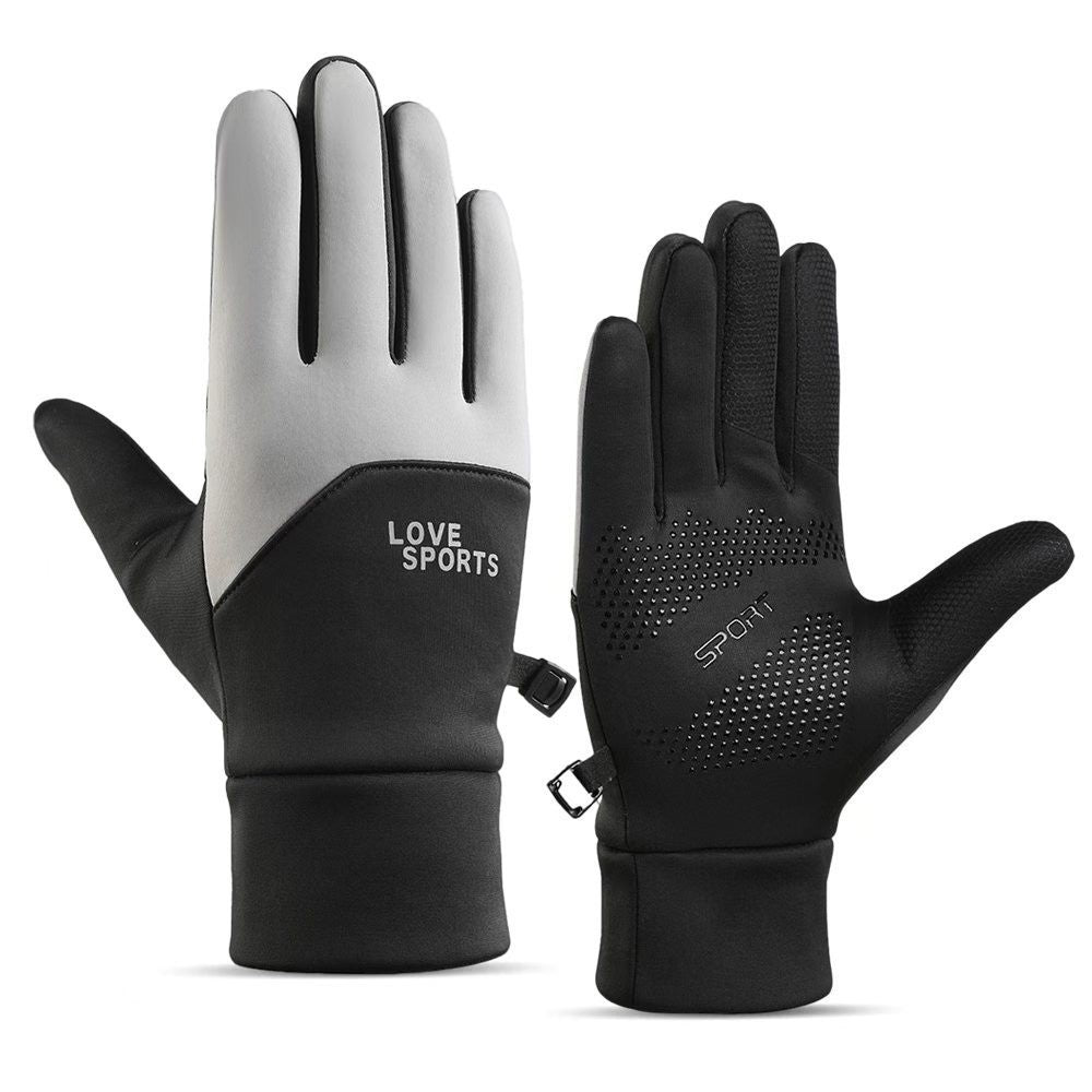 Autumn and Winter Lightweight Windproof, Waterproof, Anti-Slip Touch Screen Winter Outdoor Sports Cycling Fleece-Lined Thickeneded Warm Gloves
