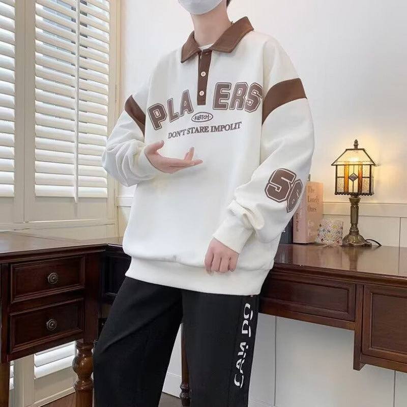 Trendy and Stylish Thin Sweatshirt with an Artistic and Simple Harajuku Japanese Style, Versatile New Popular Lazy Style