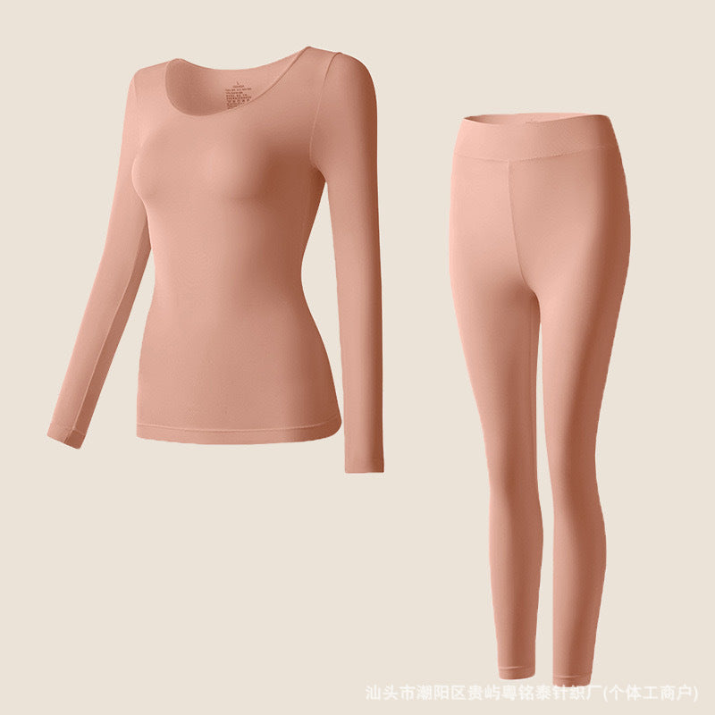 Skin Beauty Clothes Ultra-thin Long-sleeved Fleshy Mask Muscle Base Clothes Women's Base Shirt Autumn and Winter Low Collar Invisible Inner Wear Autumn Clothes