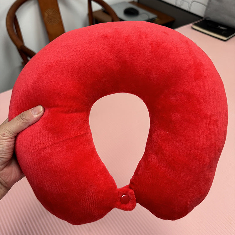 2025 New Cross-Border U-Shaped Pillow Portable Pp Cotton Office Nap Cervical Pillow Car High-Speed Rail Neck Pillow Wholesale