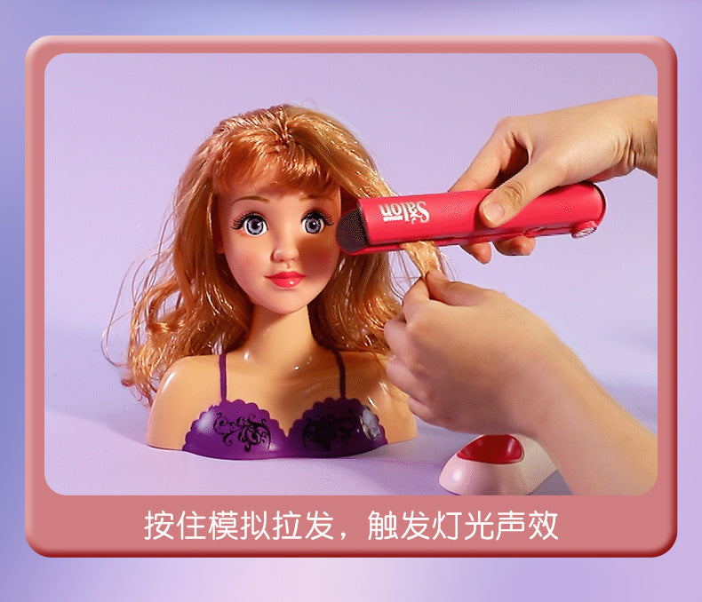 Children's Barber Toy Set Play House Girls Birthday Gift Hair Salon Dressing Toy