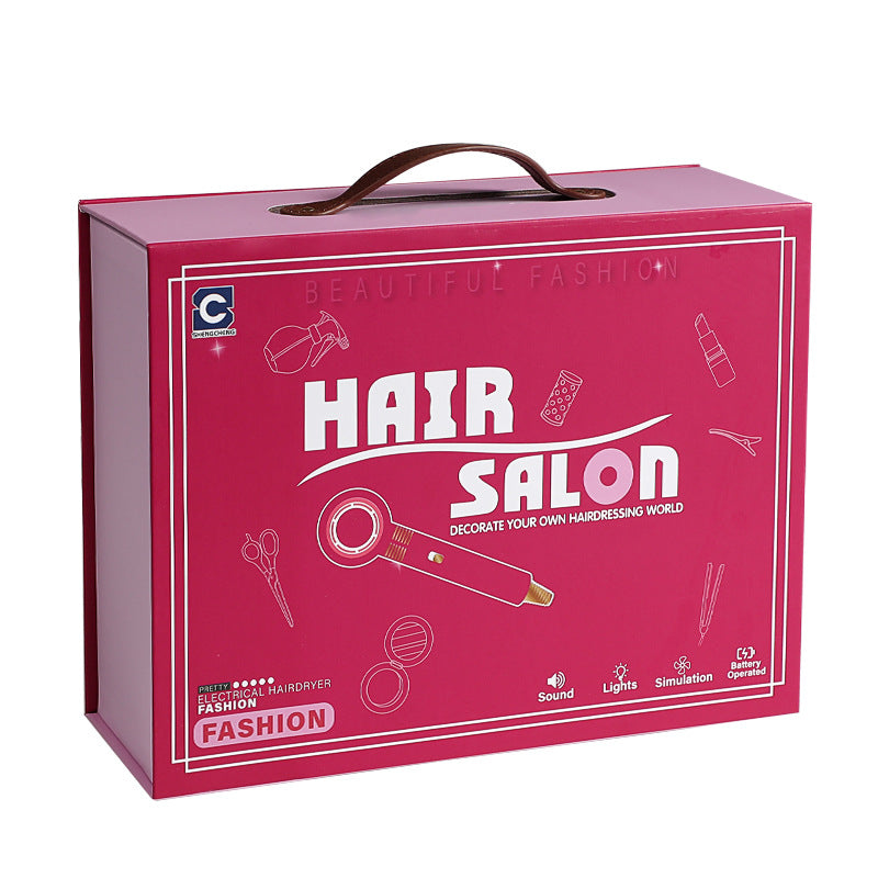 Children's Barber Toy Set Play House Girls Birthday Gift Hair Salon Dressing Toy