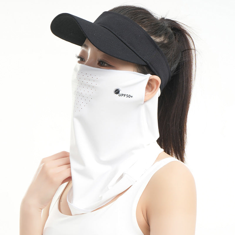 Summer New Breathable Ice Silk Sunscreen Mask Cycling Sunshade Anti-Uv Face Kini Neck Integrated Sunscreen Mask