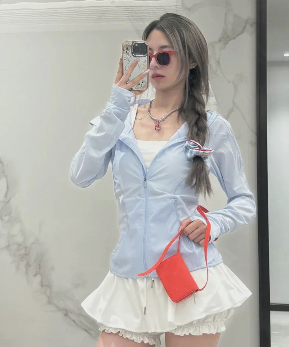 LU IUX Summer New Women's Sun Protection Suit UPF50 MIST OVER UV Protection Long Sleeve Hooded Zipper