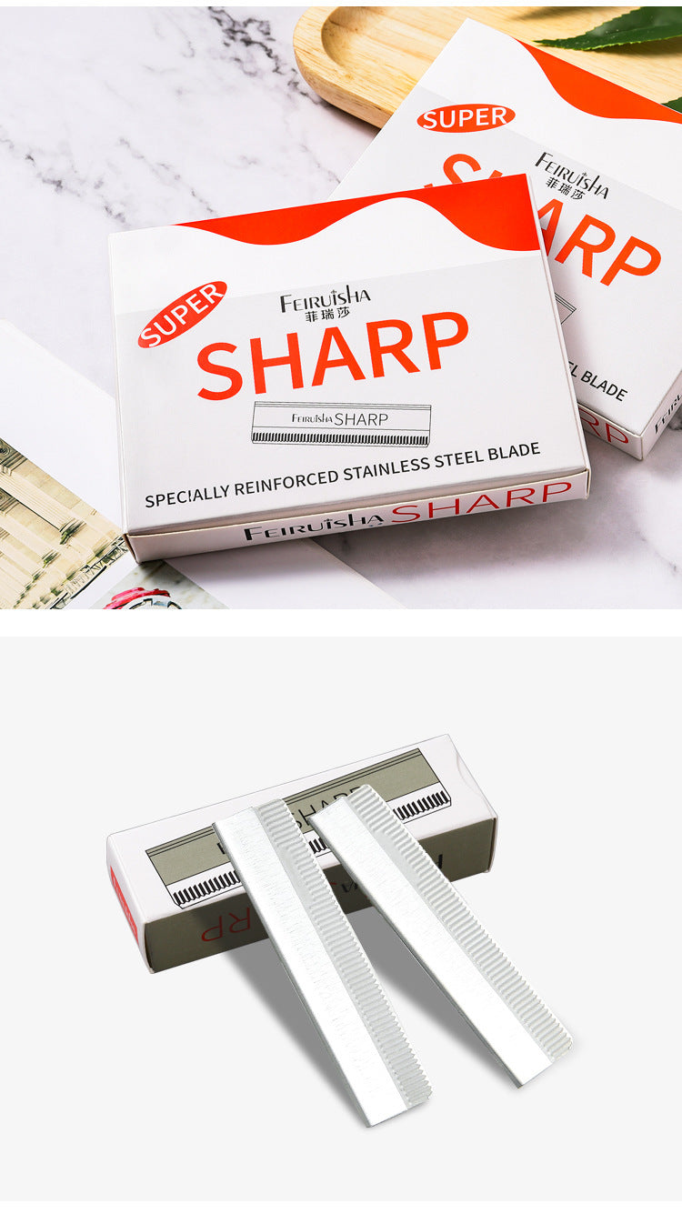 10-piece eyebrow trimmer blade stainless steel eyebrow scraper corrugated blade disposable eyebrow trimmer tattoo hair tools