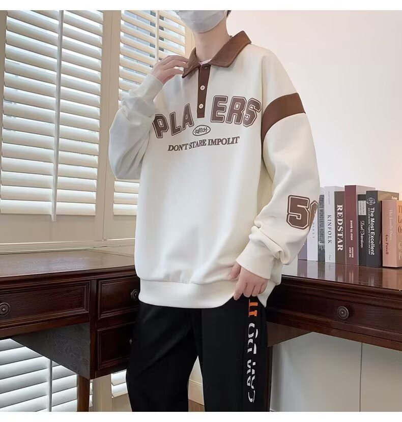 Trendy and Stylish Thin Sweatshirt with an Artistic and Simple Harajuku Japanese Style, Versatile New Popular Lazy Style