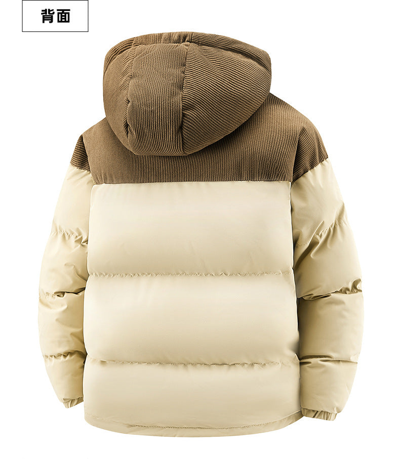 Popular European Size Cross-Border Hooded Cotton Jacket for Men and Women in Winter, Windproof and Velvet Thickened Cotton Jacket for Couples, Thickened High-Quality Cotton