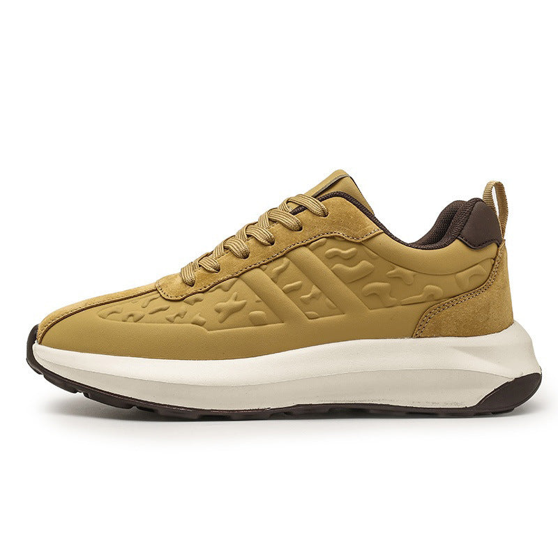 Men's Shoes Cross-Border New Leather Trendy Shoes Men's Fashion Casual Outdoor Running Shoes Men's Sports Shoes Dad Shoes