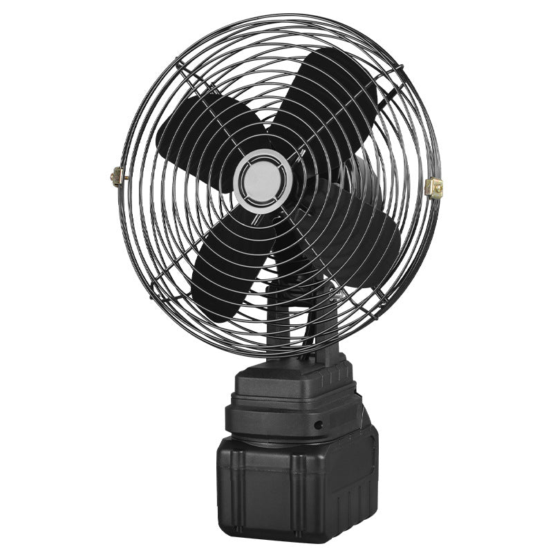 Cross-Border Trade Portable Lithium Battery Fan 8inch Metal Model for Home, Outdoor Camping, Fishing, High Air Volume