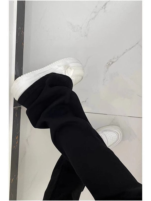 American High Street Black Bootcut Jeans for Women in Autumn and Winter New Style Mid-Waist Tight Slimming Versatile Straight Leg Flared Pants