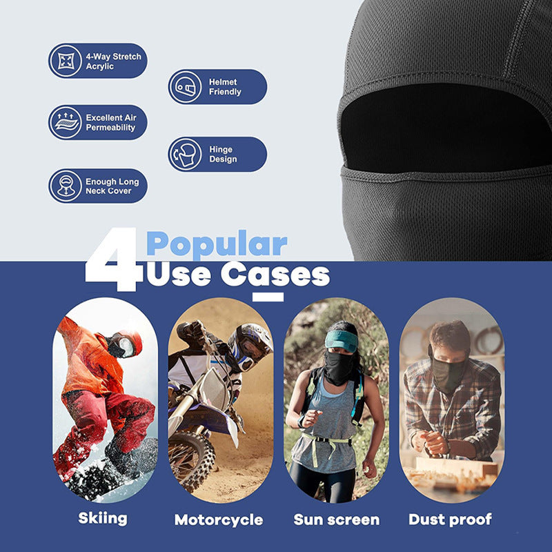 Camouflage Hood, Outdoor Cycling Mask, Breathable, Quick-Drying Neck Scarf, Sun Protection, Face Covering, Windproof Helmet Liner, Cross-Border