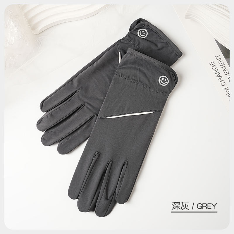 Sun Protection Gloves for Women in Summer Outdoor Sports Cycling Cool Thin Non-Slip Finger Leakage Ice Silk Gloves Anti-Uv F4