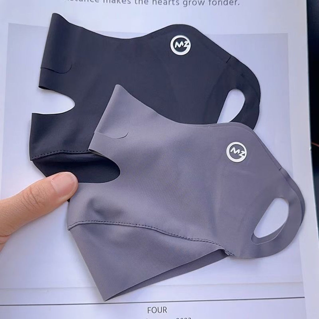 Outdoor Sports Sun Protection Mask for Running and Golf, Ice Silk Ear-Hanging Mouth and Nose Mask, Breathable and Anti-Uv