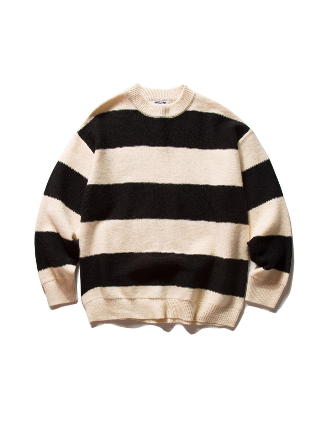 Mr. Song's Cross-Border Japanese Style Trendy Thick Striped Pullover Crew Neck Sweater Retro Color-Blocking Couple Knitwear for Men and Women