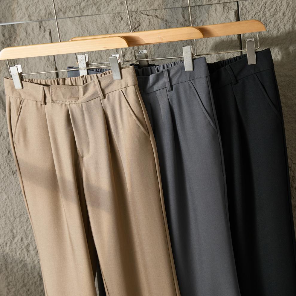 2025 New Loose Straight Casual Pants for Men Korean Style Trendy Versatile Thin Drape Wide-Leg Floor-Length Trousers