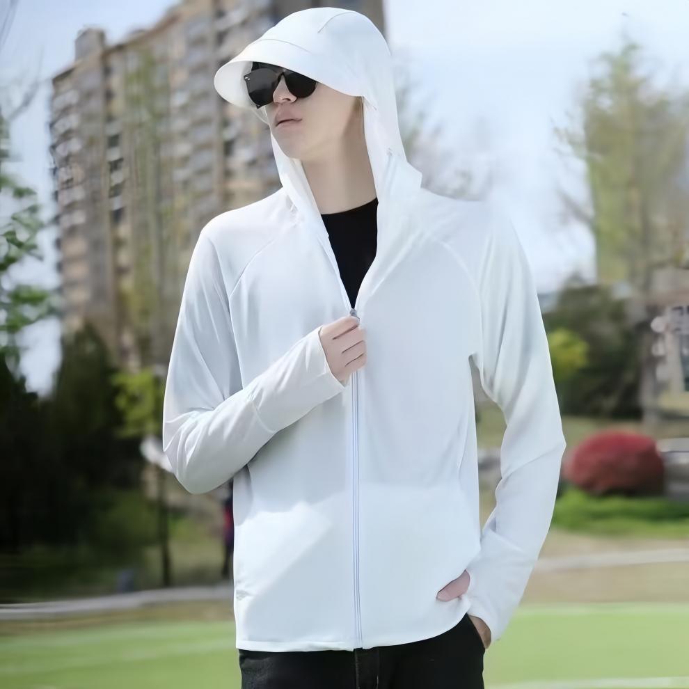 Ice Silk Sun Protection Clothing Upf50+ Summer Breathable Thin Hooded Anti-Uv Sun Protection Clothing Men's Fishing Jacket Men