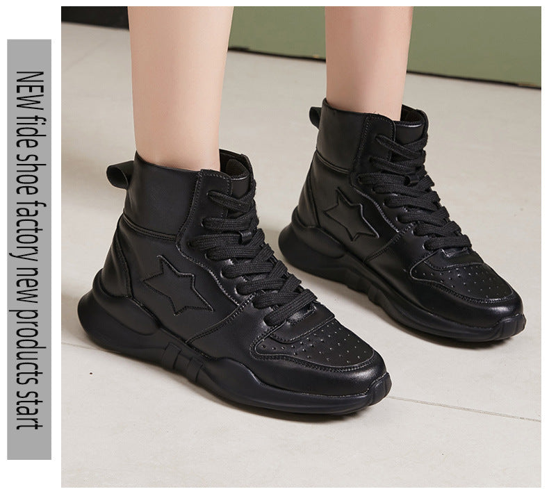 Small Size Women's Shoes 313233 High-Top Shoes with Leather and Velvet, Ultra-Light Waterproof Short Boots, Large Size Women's Shoes 41 to 43, Showing Small Feet
