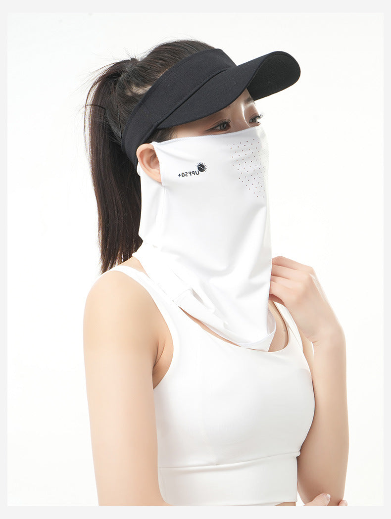 Summer New Breathable Ice Silk Sunscreen Mask Cycling Sunshade Anti-Uv Face Kini Neck Integrated Sunscreen Mask