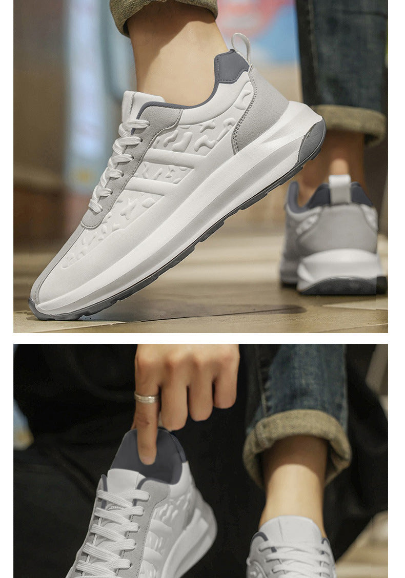 Men's Shoes Cross-Border New Leather Trendy Shoes Men's Fashion Casual Outdoor Running Shoes Men's Sports Shoes Dad Shoes