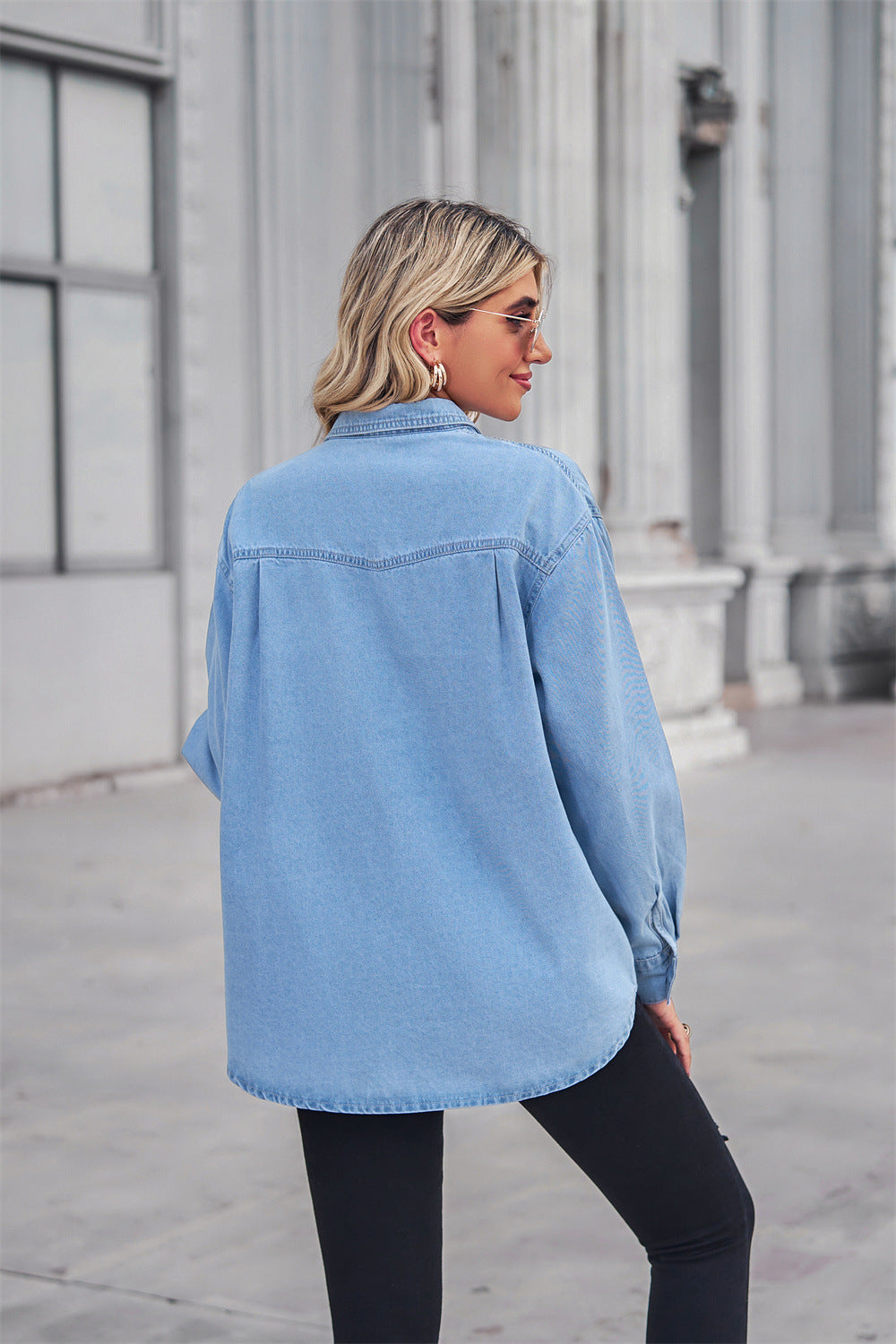 European and American Large Size Denim Shirt Jacket for Women Spring, Autumn and Winter New Design Niche Tops Loose Layered Shirts