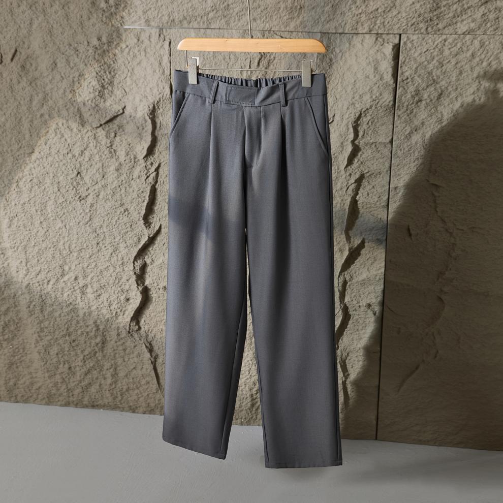 2025 New Loose Straight Casual Pants for Men Korean Style Trendy Versatile Thin Drape Wide-Leg Floor-Length Trousers