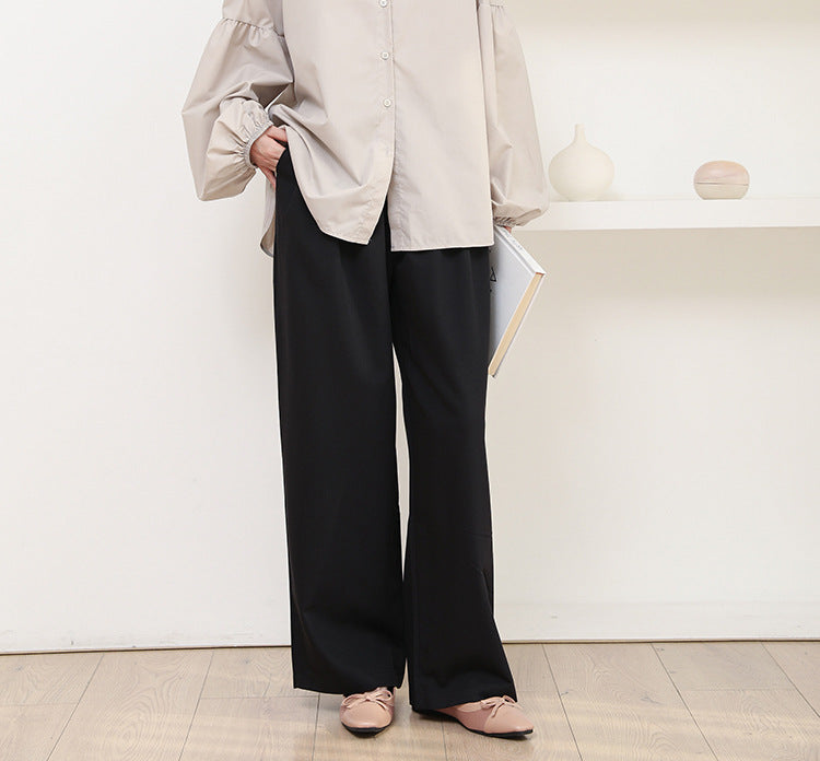 Cross-Border Japanese and Korean Autumn Women's Clothing 3-Color Casual Pants with a High-End Feel, Loose and Simple Casual Versatile Straight-Leg Trousers