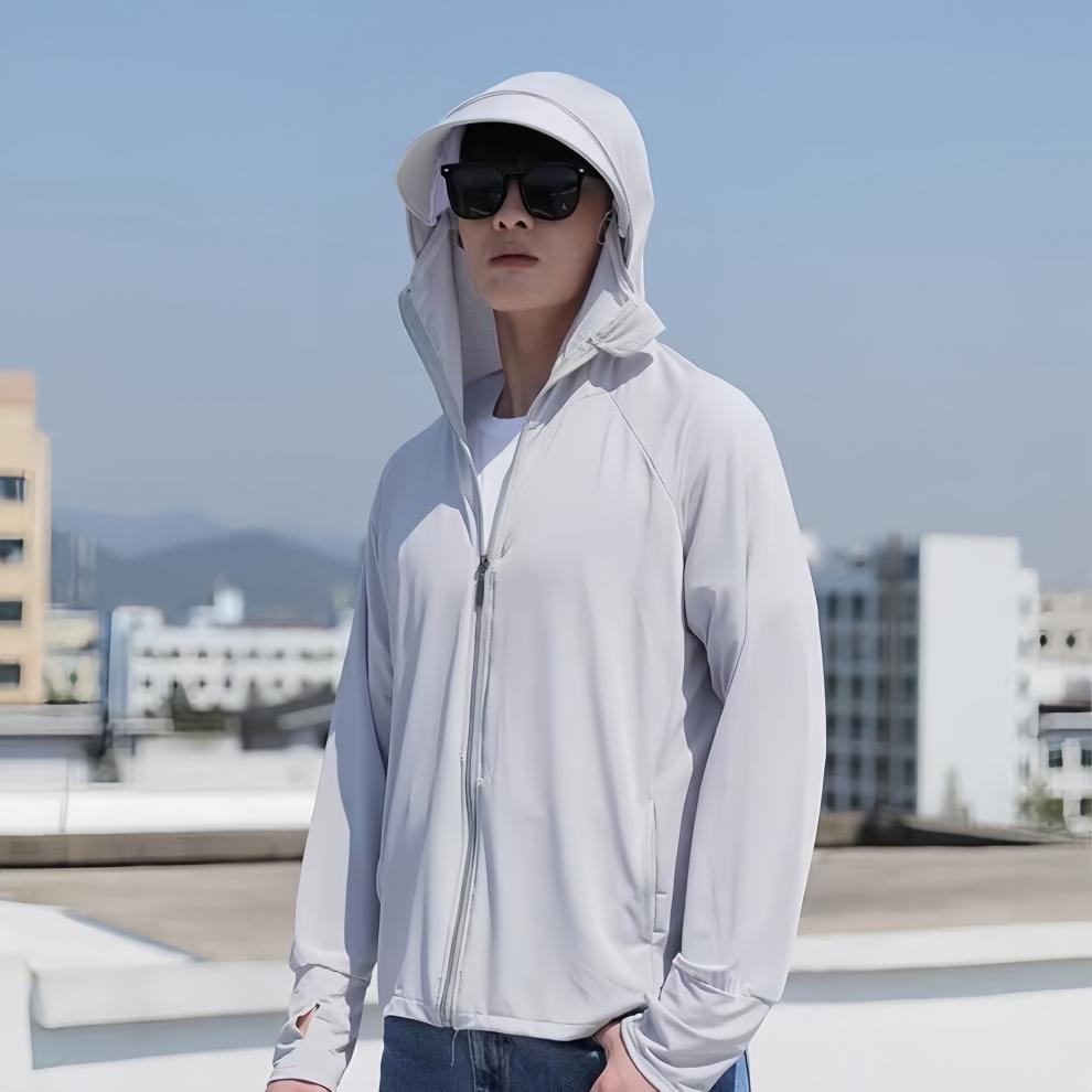 Ice Silk Sun Protection Clothing Upf50+ Summer Breathable Thin Hooded Anti-Uv Sun Protection Clothing Men's Fishing Jacket Men