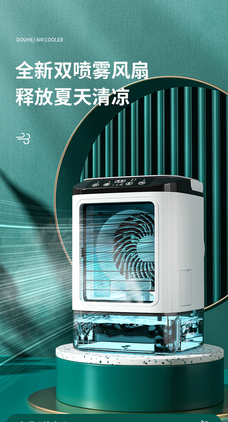 New household mini air conditioning fan USB office refrigeration humidification atomization cold fan portable mobile air cooler