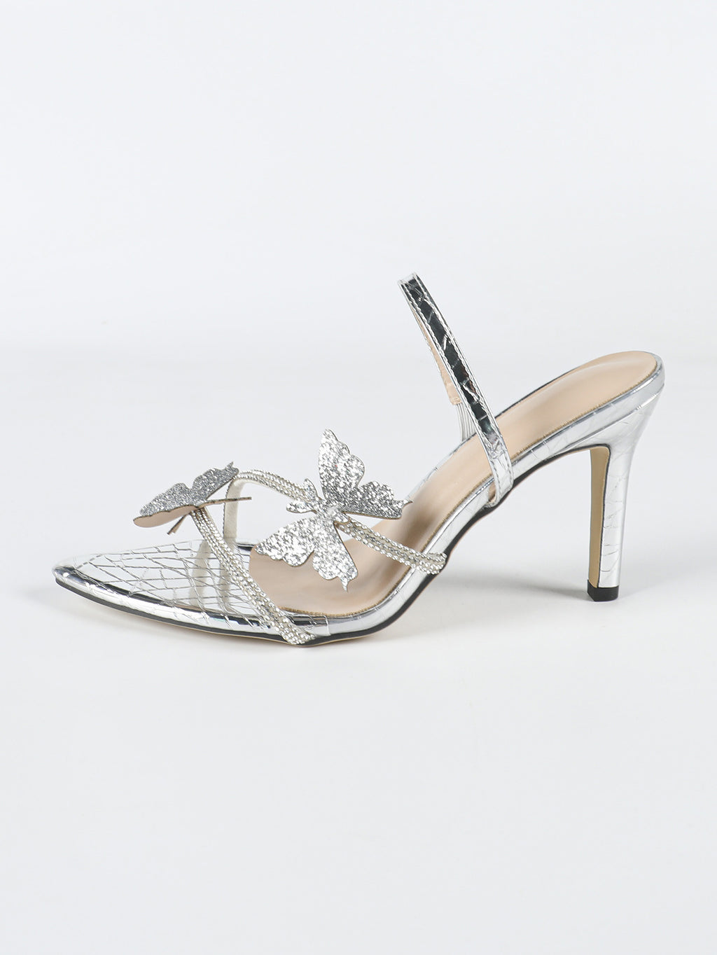 Cross-Border European and American Women's Round-Toe Three-Dimensional Flower Lacquer Heel Stiletto Sandals Women's Shoes Elegant Pink High Heels