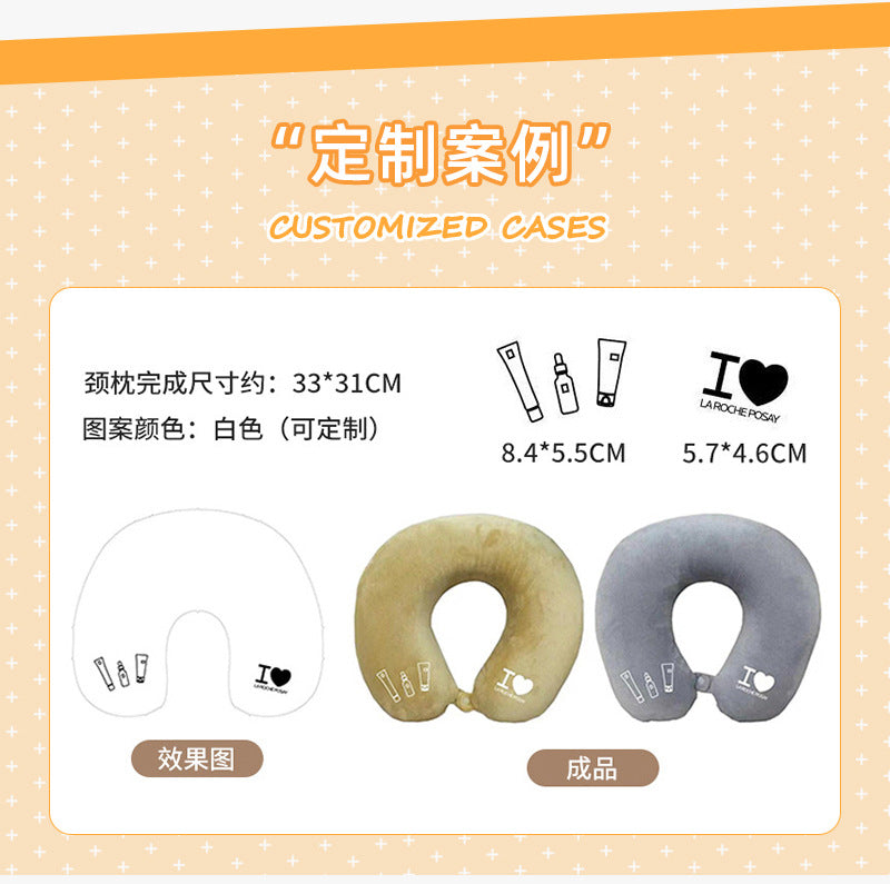 2025 New Cross-Border U-Shaped Pillow Portable Pp Cotton Office Nap Cervical Pillow Car High-Speed Rail Neck Pillow Wholesale