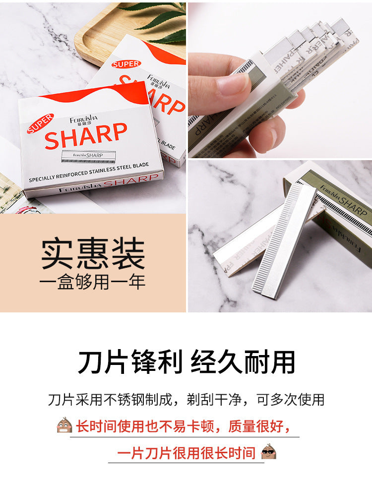 10-piece eyebrow trimmer blade stainless steel eyebrow scraper corrugated blade disposable eyebrow trimmer tattoo hair tools