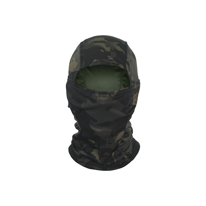 Camouflage Hood, Outdoor Cycling Mask, Breathable, Quick-Drying Neck Scarf, Sun Protection, Face Covering, Windproof Helmet Liner, Cross-Border