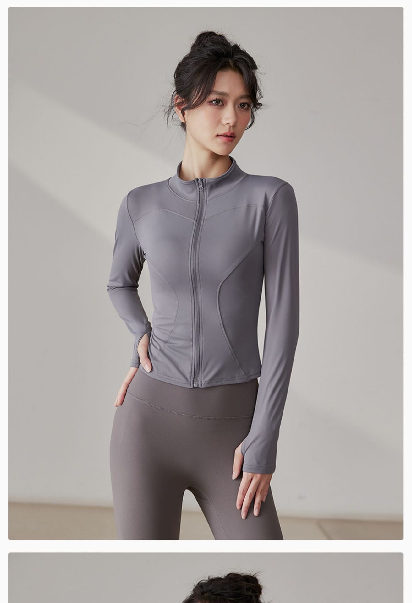 Yoga Tops Women's Slim Fit Fitness Top Zipper Cardigan Training Running Tops Sports Top with Pocket
