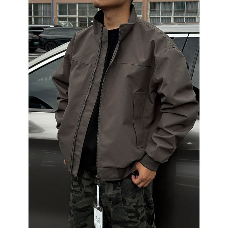 American Coach Jacket Men's Spring and Autum High Street Vibe Trendy Brand Stand Collar Outdoor Workwear Sports Pilot Jacket