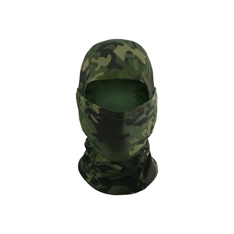 Camouflage Hood, Outdoor Cycling Mask, Breathable, Quick-Drying Neck Scarf, Sun Protection, Face Covering, Windproof Helmet Liner, Cross-Border
