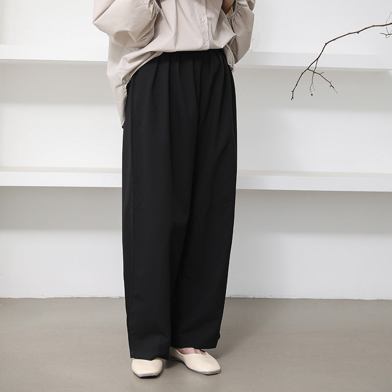 Cross-Border Japanese and Korean Autumn Women's Clothing 3-Color Casual Pants with a High-End Feel, Loose and Simple Casual Versatile Straight-Leg Trousers