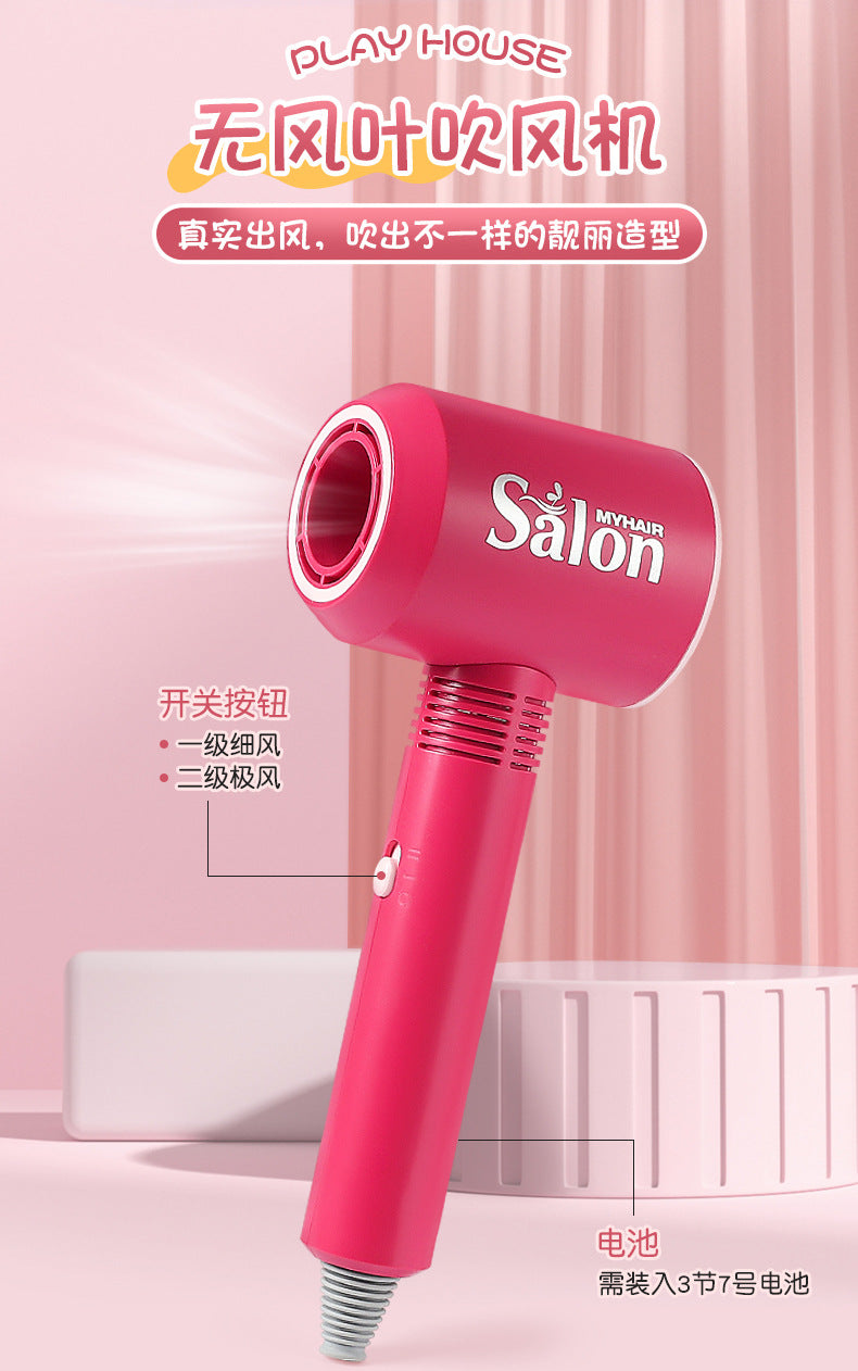 Children's Barber Toy Set Play House Girls Birthday Gift Hair Salon Dressing Toy