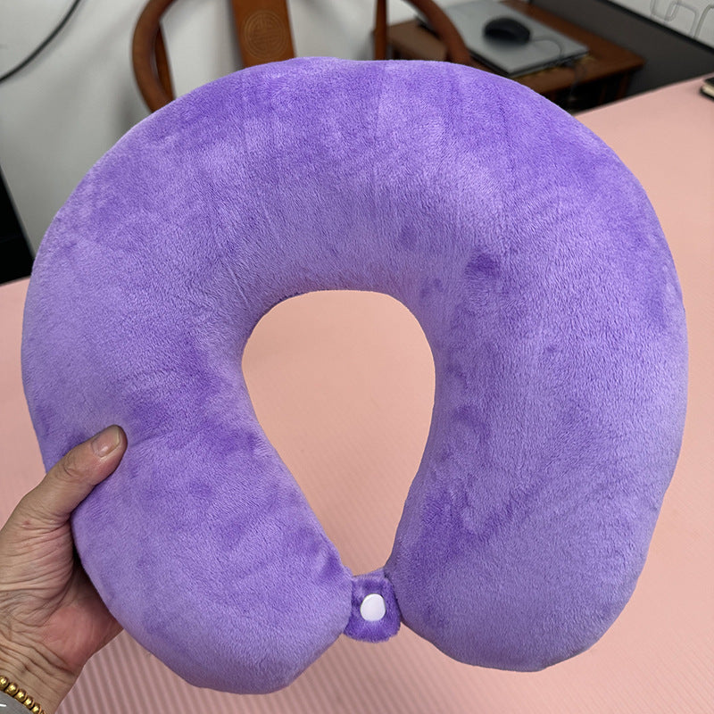 2025 New Cross-Border U-Shaped Pillow Portable Pp Cotton Office Nap Cervical Pillow Car High-Speed Rail Neck Pillow Wholesale