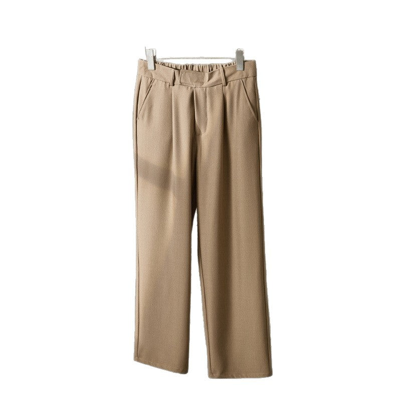 2025 New Loose Straight Casual Pants for Men Korean Style Trendy Versatile Thin Drape Wide-Leg Floor-Length Trousers