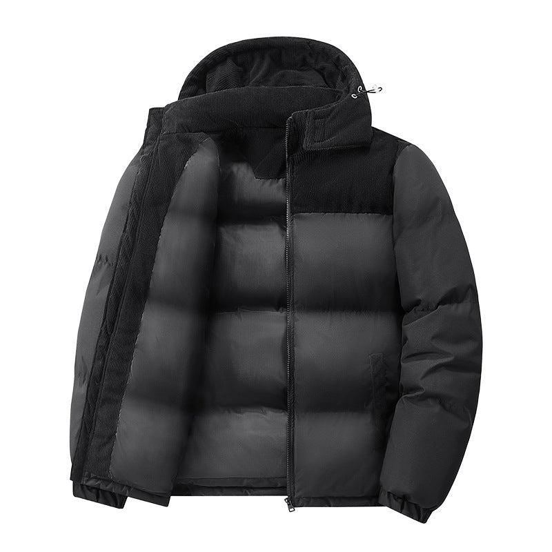 Popular European Size Cross-Border Hooded Cotton Jacket for Men and Women in Winter, Windproof and Velvet Thickened Cotton Jacket for Couples, Thickened High-Quality Cotton