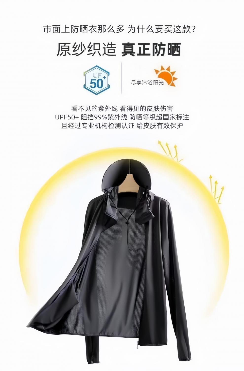 Ice Silk Sun Protection Clothing Upf50+ Summer Breathable Thin Hooded Anti-Uv Sun Protection Clothing Men's Fishing Jacket Men