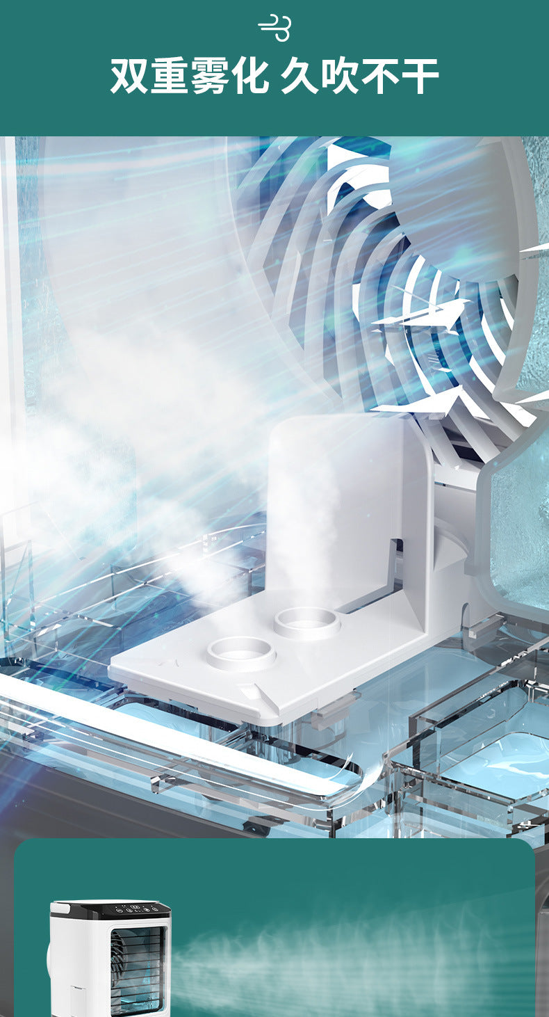 New household mini air conditioning fan USB office refrigeration humidification atomization cold fan portable mobile air cooler