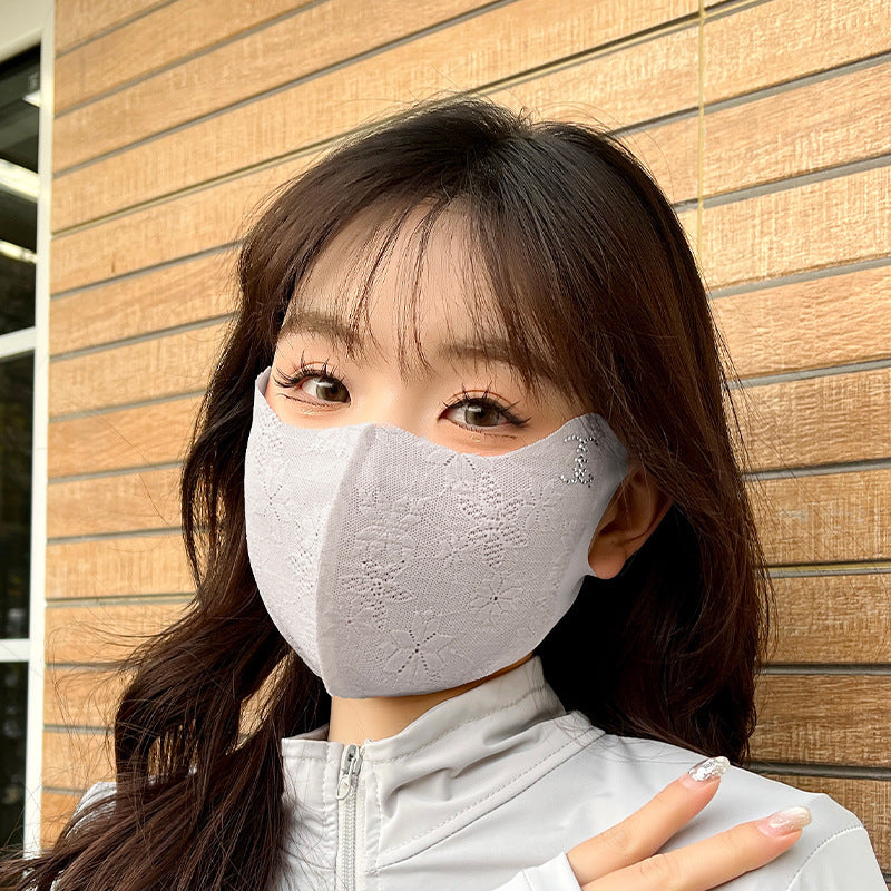 Summer Lace Sunscreen Mask Anti-ultraviolet Ice Silk Stereo Thin Mask High-value Eye-protecting Corner Breathable Sunshade